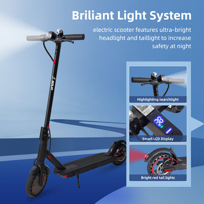 Foldable Electric Scooter with 300W Brushless Motor, 20-45km/h Speed & 20km Range, App Control, Shock-Absorbing Tires, Lightweight Commuter Vehicle - Blue/Red/Black/Gray, 100-240V, 50Hz/60Hz, 18650 Lithium Battery, Rear Brake