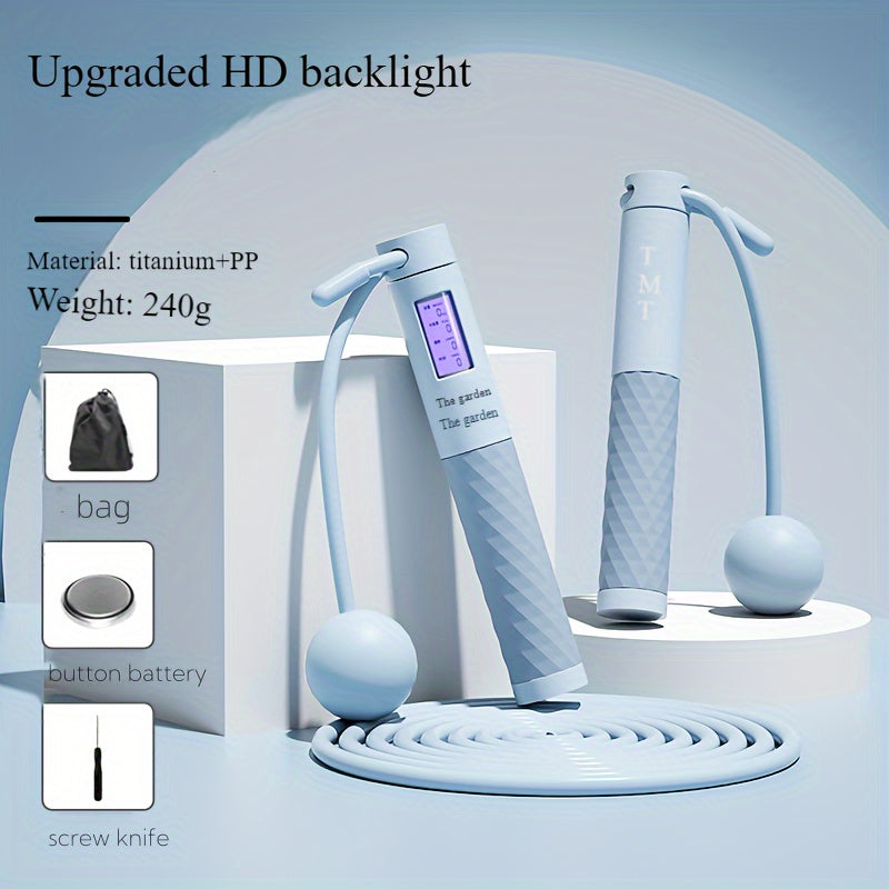 حبل القفز الذكي للياقة البدنية: قابل لإعادة الشحن عبر USB، وشاشة تقدم LED، ومقبض سيليكون متين للتمرينات لجميع الأعمار