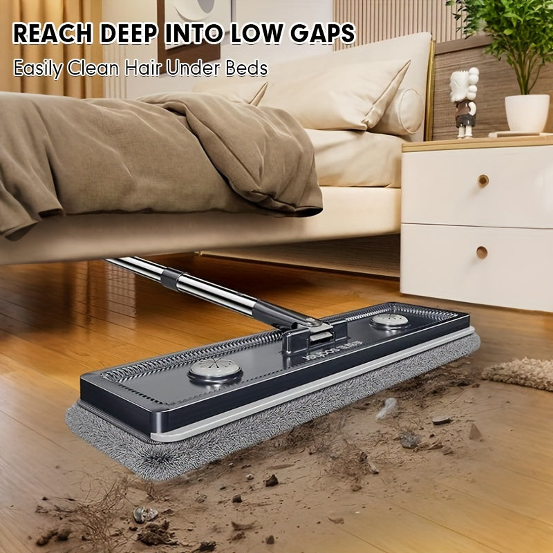 JOYBOS Hands-Free Mop and Bucket Set with 2 Washable Cloths - Heavy-Duty ABS/SS/Polypropylene, Wet & Dry Floor System with Water Filling & Design, Space-Saving Modern Mop for Vinyl Floors, Ideal for Living Room, Bedroom, Kitc