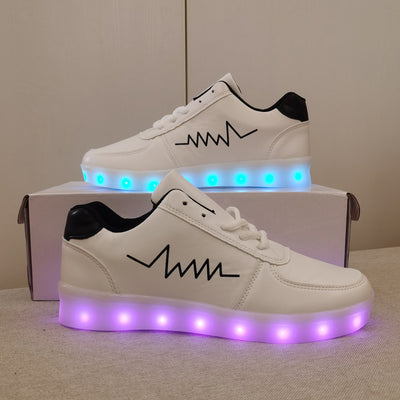 Women's Colorful Luminous Sneakers, Lace Up Low-top Lightweight Outdoor Shoes, Casual Sporty Footwear