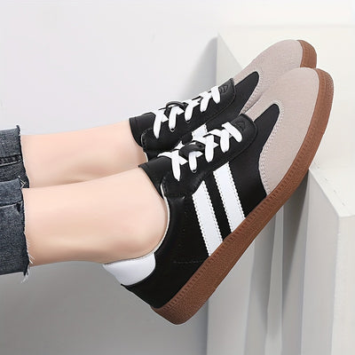 Stylish Comfort Soft Sole Flat Sports Sneakers - Round Toe, Low-Top, Breathable, Lightweight, Soft Upper, Comfortable Walking Shoes for Women - Ideal for Casual, Daily, Outdoor Activities