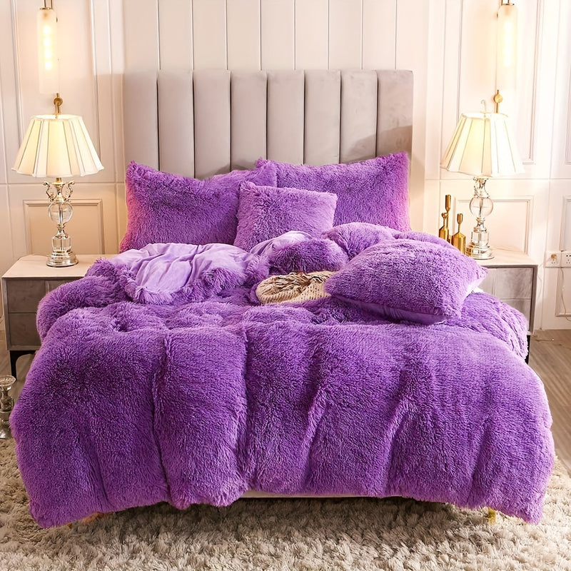 طقم غطاء لحاف فاخر من 3 قطع - غطاء سرير ناعم ومريح لجميع المواسم مصنوع من البوليستر بسحاب لغرفة النوم وغرفة الضيوف والمبيت