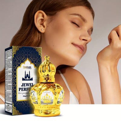 SUMAX Luxury Golden Crown Perfume Roller Ball - Long-Lasting Royal Fragrance Oil, Alcohol-Free, Elegant Golden Perfume for Women & Men, Massage Oil for Wrists, Neck, Special Events - Luxury Gift Box with Golden Cap & Box - Id