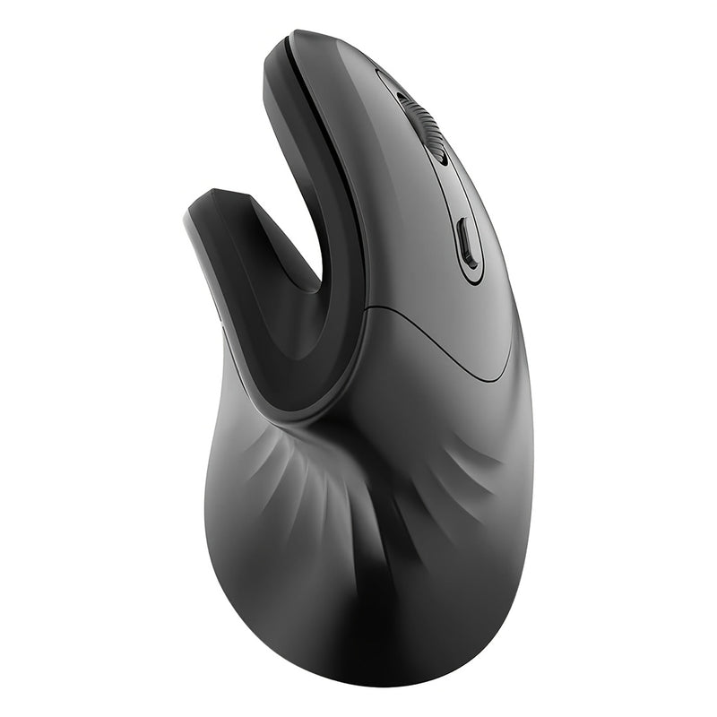 XNOIK Vertical Ergonomic Wireless Mouse - 2.4GHz, 1200-3200 DPI, 6-Button Ultra-Quiet Design, 3-Device Connectivity for PC/Laptop/Windows, Durable Plastic (Battery Not Included), Wireless Mouse for Laptop