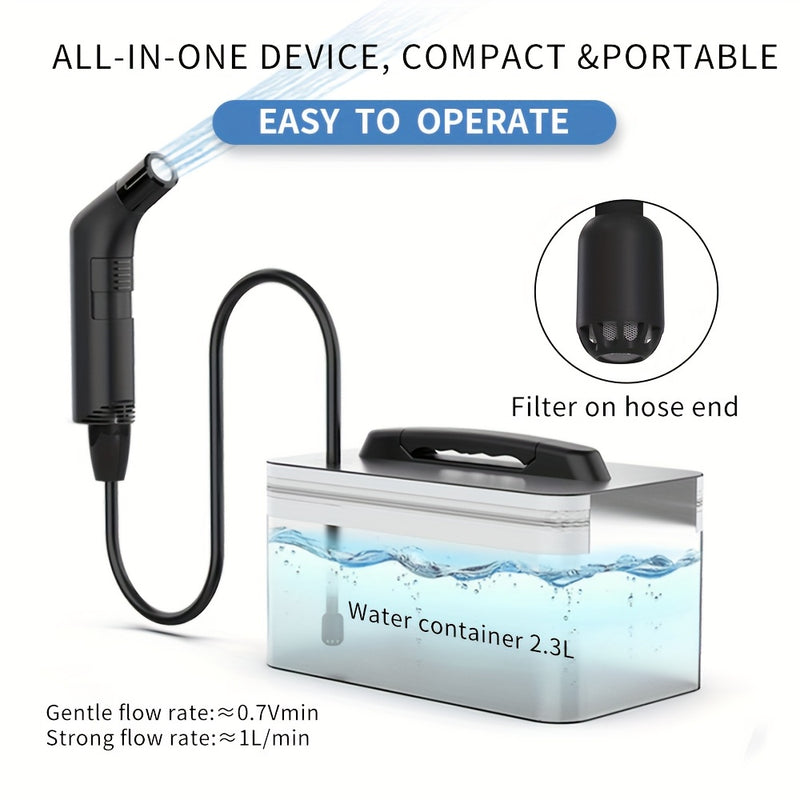 Portable Electric Bidet Sprayer for Personal Hygiene - Rechargeable, with 2.3L Water Tank - Ideal for Travel, Camping & Daily Use