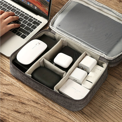 Multi-layer Travel Digital Accessories Storage Bag, Power Bank Earphone Camera Data Cable Storage Box, Multi-functional Divided Mobile Phone Laptop Bag Digital Bag