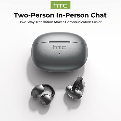 1pc HTC NE55 AI Translation Earbuds Real-time Translation Headphones OWS Open-Ear Wireless Headphones, Latest BT V6.0, Noise Reduction Clear Call, 6.5 Hours Music Long Battery Life, Big speaker Big Volume, Headphones Noise Ca