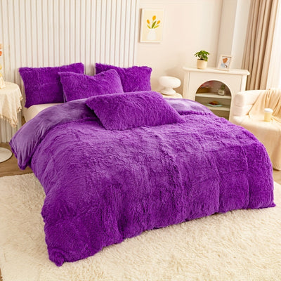 طقم غطاء لحاف فاخر من 3 قطع - غطاء سرير ناعم ومريح لجميع المواسم مصنوع من البوليستر بسحاب لغرفة النوم وغرفة الضيوف والمبيت