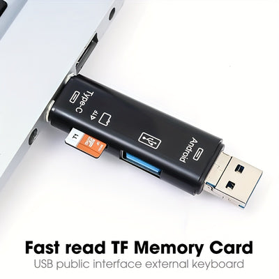 Computer Android Mobile Phone Type C Universal Otg Card Reader 5-1 High Speed Multi-in-one Camera Tf Card Usb Flash Drive Mini