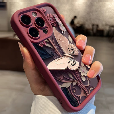 Personality Butterfly Mobile Phone Case for iPhone - Dirt-Resistant and Stylish, Compatible with 7/8, X/XS, 11 Series, 12 Series, 13 Series, 14 Series, and 15 Series
