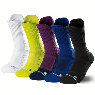 3 Pairs of Men'S Plus Size Thick Sports Socks for Autumn And Winter Warmth, Designed to Reduce Pressure, Shock And Prevent Slipping, Suitable for Basketball, Football, Running And Mountain Climbing