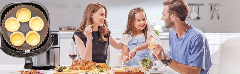 2 Pack Air Fryer Silicone Pot, Reusable Silicone Air Fryer Liners, Air Fryer Accessories, Kitchen Accessories Replacement For Disposable Parchment Paper Liner, Compatible With Ninja, Tower, COSORI