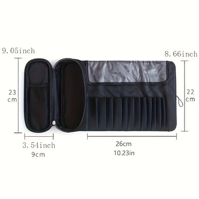 حقيبة تنظيم فرش المكياج بسعة كبيرة - حقيبة مستحضرات تجميل محمولة متعددة الوظائف على الطراز الكوري للطلاب