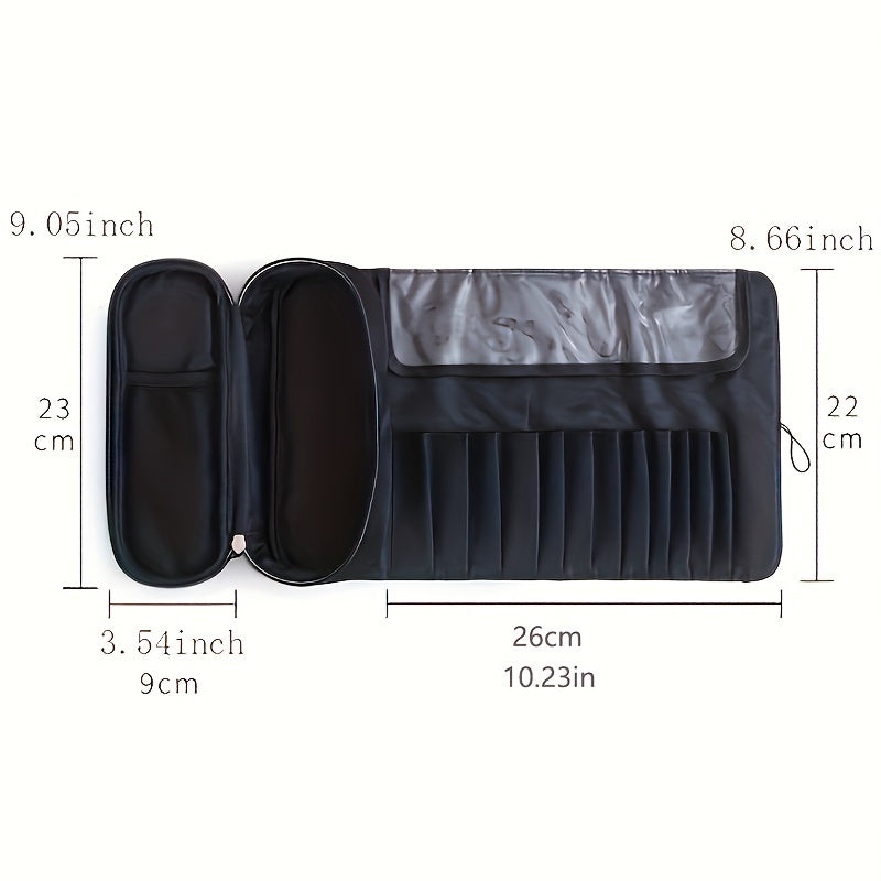 حقيبة تنظيم فرش المكياج بسعة كبيرة - حقيبة مستحضرات تجميل محمولة متعددة الوظائف على الطراز الكوري للطلاب