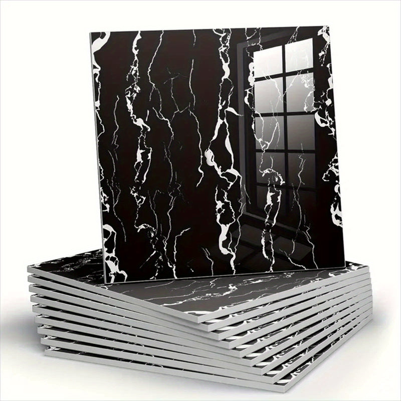 30pcs Marble Wall Stickers - Self-Adhesive Foam Panels, Thickened Design Vinyl Wallpaper for Bathroom, Living Room, Kitchen, Bedroom Renovation - Easy Peel & Stick Home Decor, Wall Stickers for Walls, Kitchen Makeover, Elegan