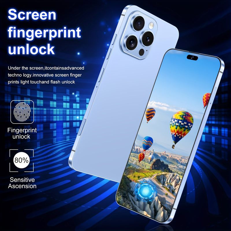 I16 Pro Max 2025 New 6.8" HD Large Display Smartphone, Multi-function Unlocked Phone, 12+512GB, Front And Rear HD Camera, 6800 MAh Large Capacity Battery, With Data Cable, Suitable For Birthday Gifts