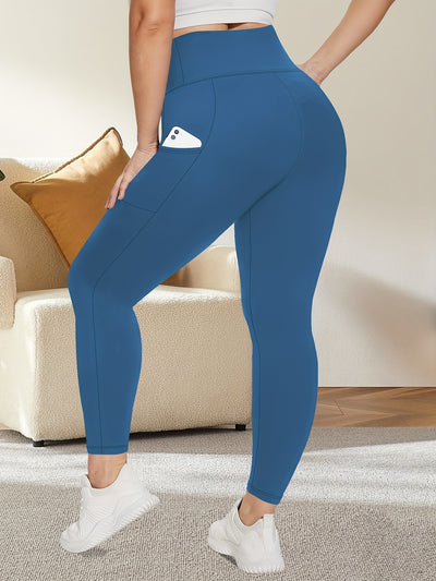 Women'S High-Waist Yoga Leggings with Side Pockets - Stretchy, Tummy Control, Sculpting Design, Black, Slim Fit, High Waisted, Perfect for Sports & Casual Wear, Workout Leggings | Slim Fit Leggings | High Waisted Legging