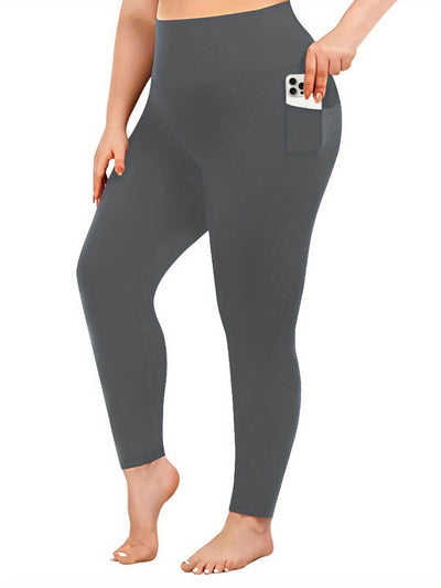 Women'S High-Waist Yoga Leggings with Side Pockets - Stretchy, Tummy Control, Sculpting Design, Black, Slim Fit, High Waisted, Perfect for Sports & Casual Wear, Workout Leggings | Slim Fit Leggings | High Waisted Legging