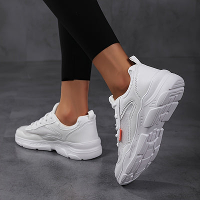 Women's Breathable Mesh Sneakers, Casual Lace Up Outdoor Shoes, Comfortable Low Top Sport Shoes