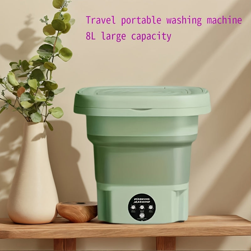 1 Small Folding Washing Machine, Suitable for Car Travel And Dormitory Placement. Space-Saving, Convenient Small Appliance for Washing Underwear, Socks And Underwear Separately