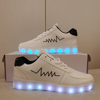 Women's Colorful Luminous Sneakers, Lace Up Low-top Lightweight Outdoor Shoes, Casual Sporty Footwear
