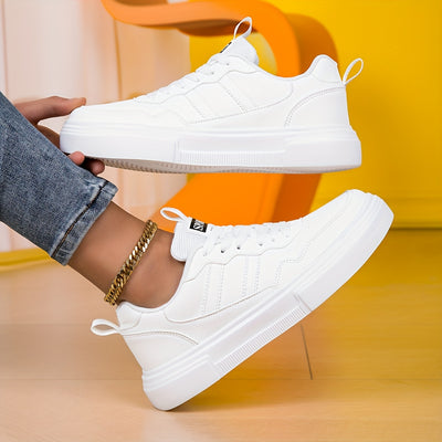 2025 New Casual Sports Shoes, Four-Season Couple Style Women's Flats, Premium Versatile White Sneakers