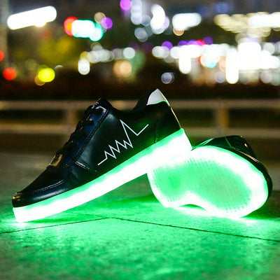 Women's Colorful Luminous Sneakers, Lace Up Low-top Lightweight Outdoor Shoes, Casual Sporty Footwear