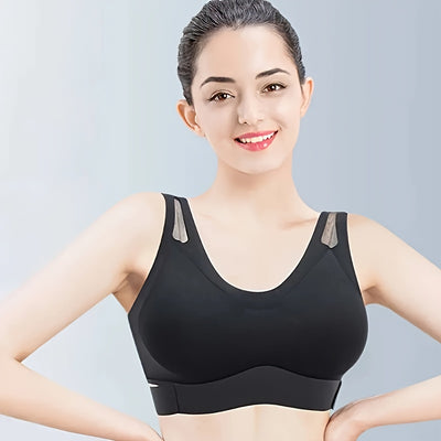 Seamless Rechargeable Massage Bra - Wireless, Push-Up Sports Bra with Cross-Back Design, Enhanced Support, Ideal for Mother'S Day & Valentine'S Gift, USB Charging, Nylon, Sports Bra|Seamless Bra|Integrated Rechargeable Batter