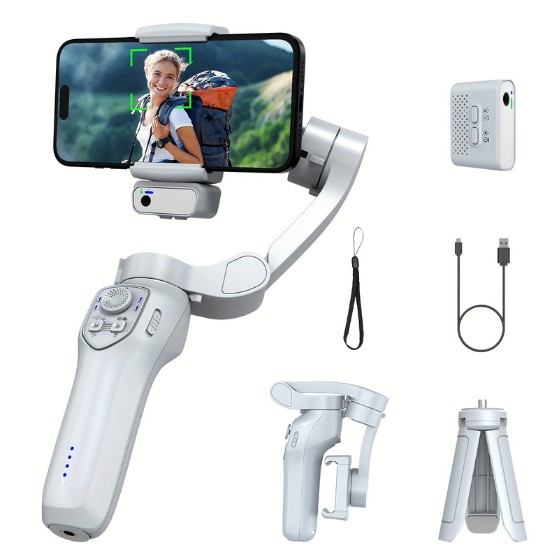 COMITOK L7Cpro Handheld Gimbal Stabilizer with 3-Axis, Portable Foldable Smart Gesture Control, USB Rechargeable, Battery, Ideal for Vlogging, Live Streaming, and Mobile Photography, Live Streaming Equipment | Modern Gimbal |