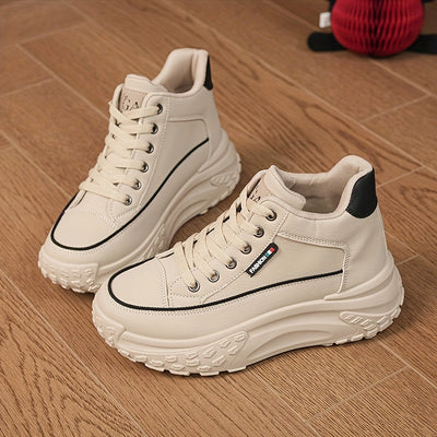 Women's Platform Sneakers, Versatile High Top Outdoor Shoes, Women's Comfortable Athletic Shoes