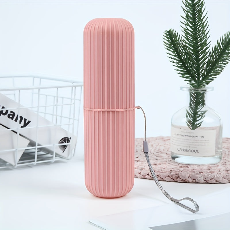 Travel Toothbrush with Portable Case, Rinse Cup and Toothpaste Holder - No Brush, Compact Oral Care Design