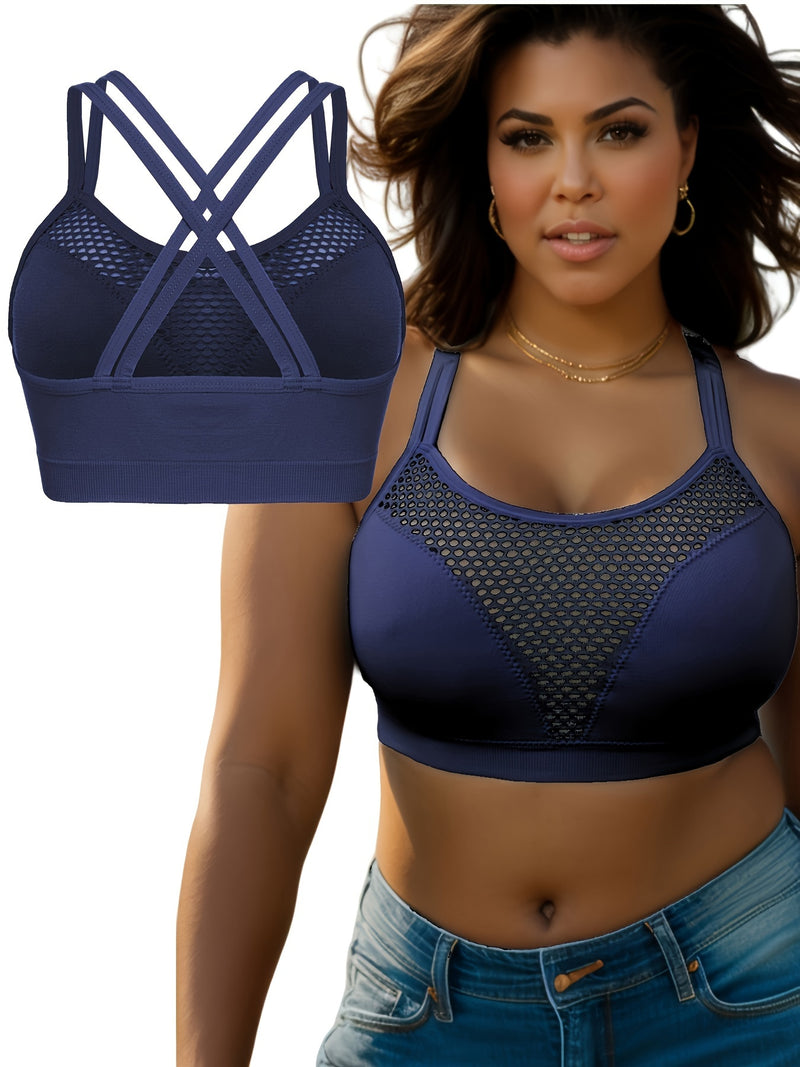 Set of 4 Popular Casual Sports Vests, Wireless, Supportive, Plus-Size Sports Bras.