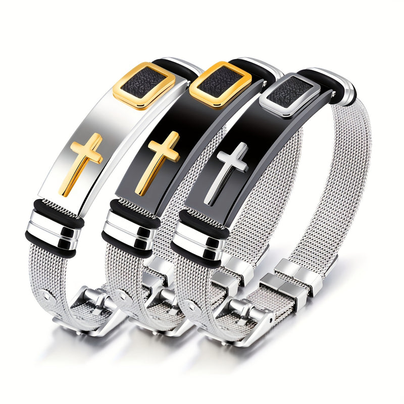 3pcs Cross Titanium Steel Cool Men&