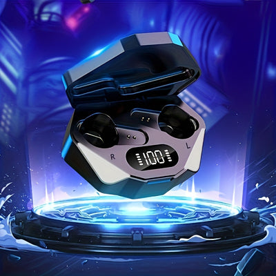 LAN XUN - Wireless In-Ear Headphones, Ultra-Low Latency, Active Noise Cancellation, Digital Display, and Stereo Wireless TWS Gaming Earbuds - Perfect for Gaming, Calls, and Music - Includes Charging Case, USB-C Charging, Port