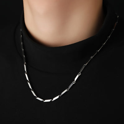 Men's Rhombus Pendant Necklace - Funky Hip-Hop Style White Golden Plated Geometric Design, Versatile Everyday Jewelry for Casual & Formal Outfits, Chic Accessory, Sleek Finish, Contemporary Craftsmanship