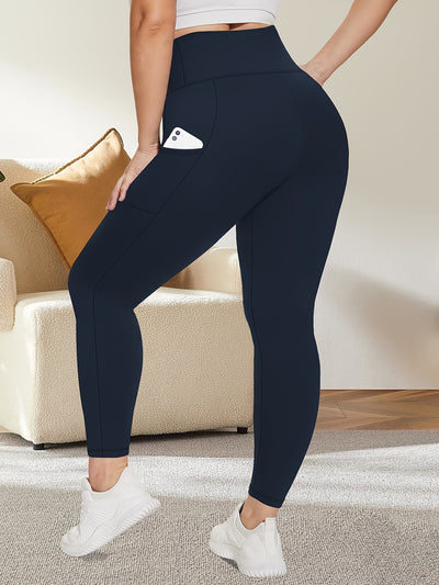 Women'S High-Waist Yoga Leggings with Side Pockets - Stretchy, Tummy Control, Sculpting Design, Black, Slim Fit, High Waisted, Perfect for Sports & Casual Wear, Workout Leggings | Slim Fit Leggings | High Waisted Legging