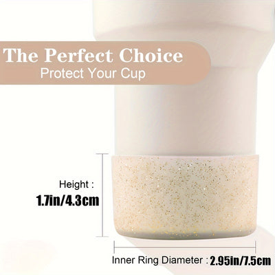 1pc Glitter Silicone Boot Cover Fitting for Sports Cups H2.0-40 Oz And Water Bottles 18-24 Oz And Simple Modern Glasses with 7.24-7.62cm Non-Slip Bottom Cover Bumper for Sports Cups And Sports Bottles
