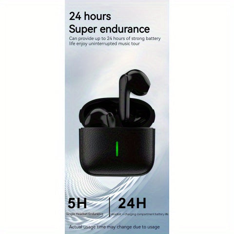 Wireless Earbuds with Long Battery Life, Mini Design, Dual Stereo Sound, Touch Control, Volume Control, Crystal Microphone, 180mAh Lithium Polymer Battery, Type-C Charging, Semi-Open Back Earcups, Non-Waterproof, Compatible w