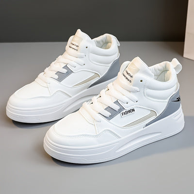 Women's High Top Skate Shoes, Casual Lace Up Outdoor Shoes, Women's Comfortable Sneakers