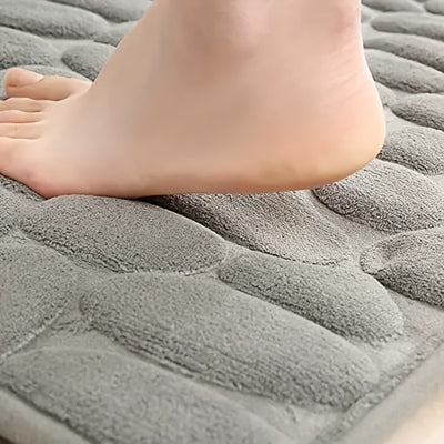 1pc Anti Slip Pebble Pattern Soft Absorbent Foot Pads for Bathroom, Bedroom & Kitchen - Absorbs water and reduces slipping