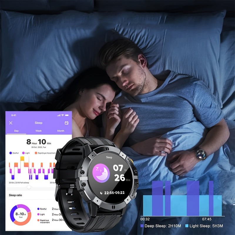 [Smart Watch] 1.52" Synwoo Smart Watch, Touchscreen Outdoor Sports Watch | 410mAh Battery, Pedometer, 100+ Exercise Modes, Camera Control, Weather Forecast, Swimming Mode, Black Strap, Outdoor Fitness Gear