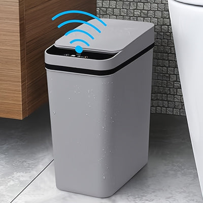 Automatic Trash Can, Smart Toilet Trash Bin, 2pcs/1pc Smart Sensor Trash Can, Black Gray White Household Trash Can, 11L/2.91 Gallon Motion Sensor Trash Bin for Kitchen and Office, Plastic Waste Paper Box with Smart Sensor Sui