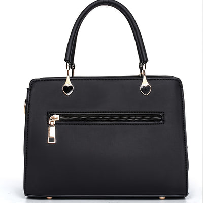 حقيبة ساتشل مزينة بأحرف، محفظة أنيقة بمقبض علوي، حقيبة كتف كبيرة الحجم للمكتب والعمل