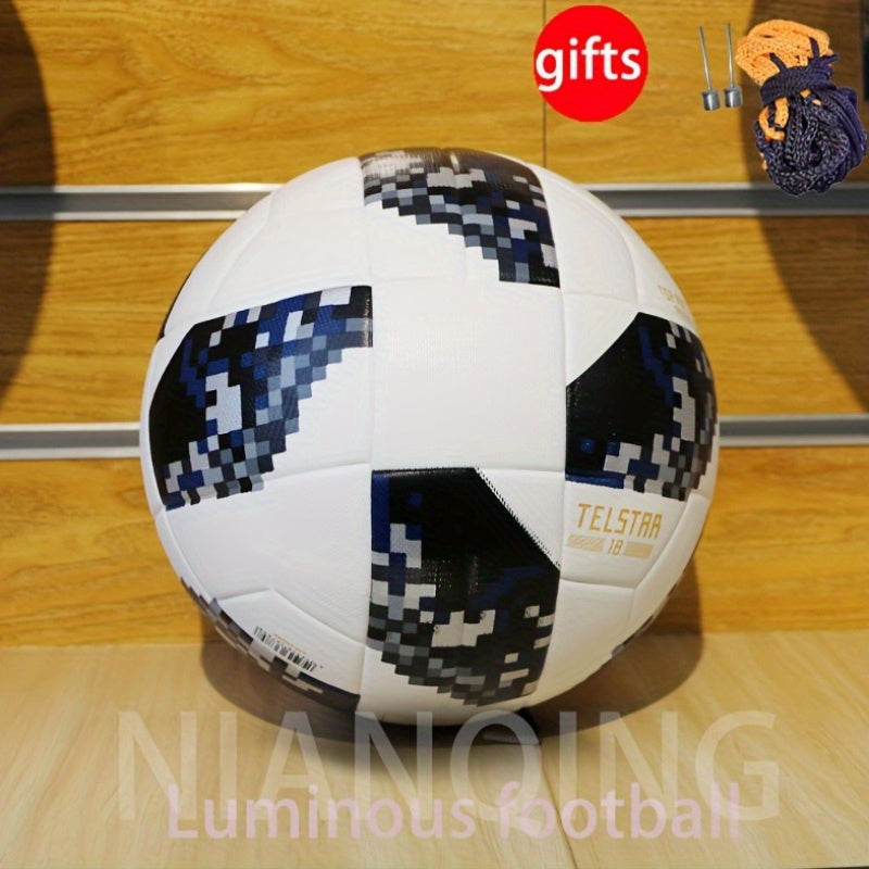 Professional No.5 Soccer Ball - Seamless Construction, Anti-Slip Texture & High Elasticity - Faux Leather Football for Training, Matches, Tournaments - Ideal for Adults, Teams, Gifts (Includes Free Ball Needle & Net) - Durabl