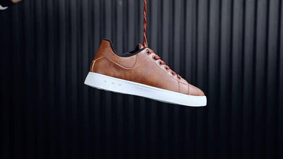 Men's Solid Lace-up Skateboard Shoes With PU Leather Uppers, Fashion Comfortable Non-slip Outdoor Shoes Walking Jogging Sneakers