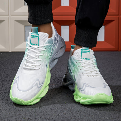 Men'S Breathable Sports Sneakers - Lightweight, Comfortable, Casual & Athletic Shoes with Lace-Up Closure, Stylish Blue & White Design, Ideal for Daily Fitness Training, Outdoor Activities, and Casual Wear, Athletic Footwear