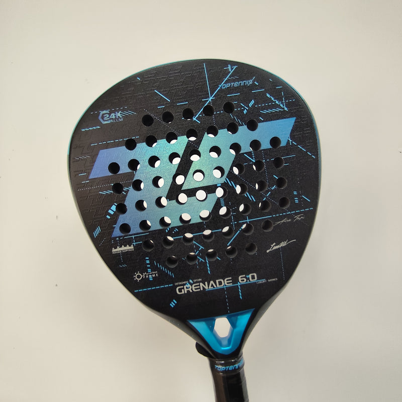 Ultra-Light High-Performance Carbon Fiber Tennis Racket - Blue, Beach & Paddleball Paddle with Ergonomic Handle for Enhanced Control and Power, Beach Paddleball Racket | Sleek Sports Racket | Durable Sports Equipment