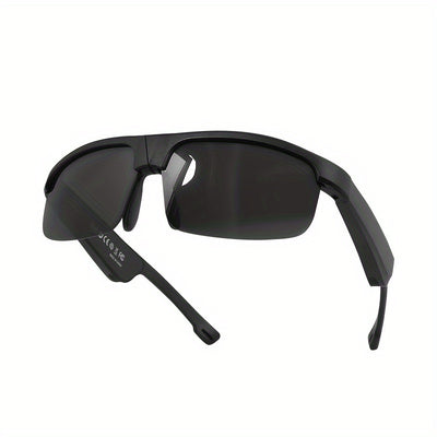 KOIPSSE Smart Glasses with Built-in Microphone, High-Resolution Audio, Waterproof IPX4, USB/Battery Powered, Rechargeable Lithium Polymer Battery, 120mAh, Wireless Connection, Outdoor Sports Glasses with HIFI Music Playback,