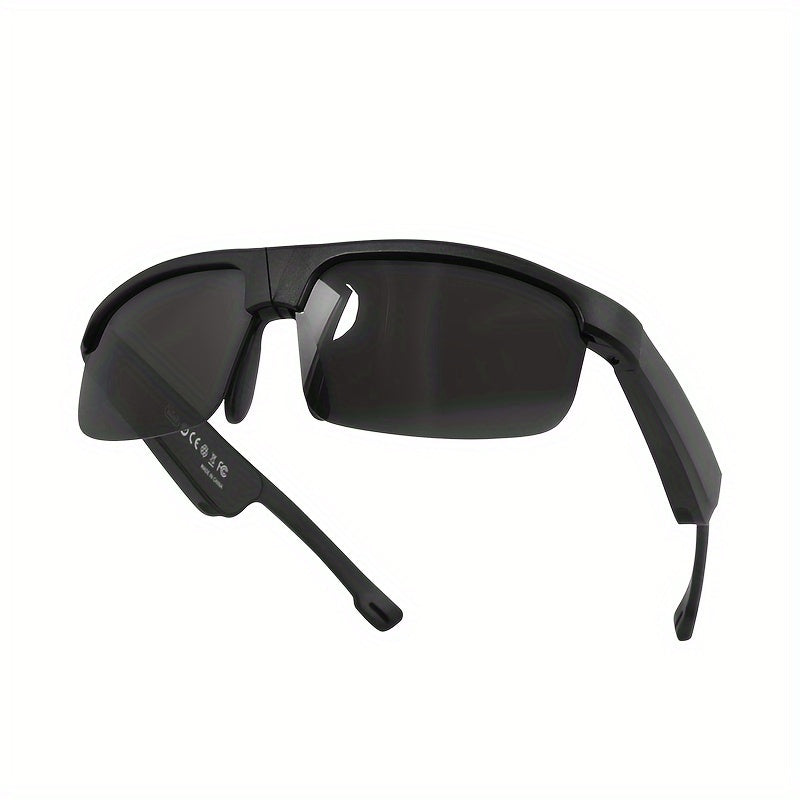 KOIPSSE Smart Glasses with Built-in Microphone, High-Resolution Audio, Waterproof IPX4, USB/Battery Powered, Rechargeable Lithium Polymer Battery, 120mAh, Wireless Connection, Outdoor Sports Glasses with HIFI Music Playback,