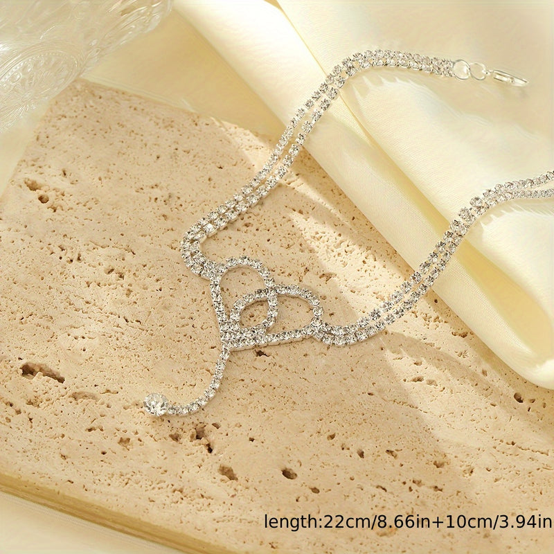 Elegant Multi-Layer Butterfly Anklet with Tassels - Sparkling Rhinestone Charm, Durable Copper, Ideal for Beach & Casual Attire, Bohemian Style Foot Jewelry|Butterfly Charm|Artificial Crystal Accent